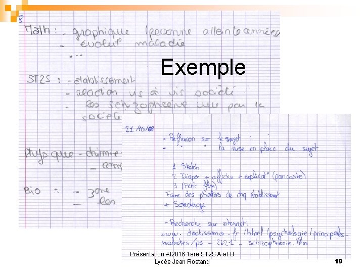 Exemple Présentation AI 2016 1 ere ST 2 S A et B Lycée Jean