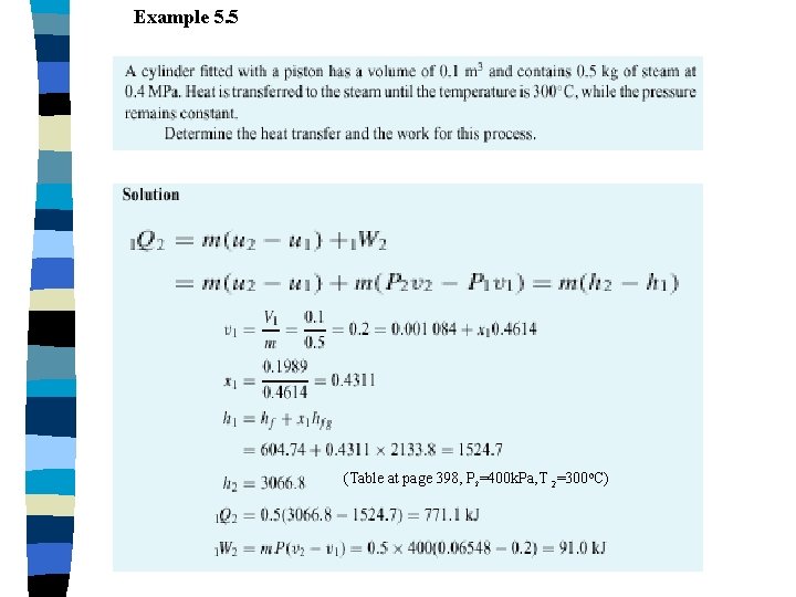 Example 5. 5 (Table at page 398, P 2=400 k. Pa, T 2=300 o. Example 5. 5 (Table at page 398, P 2=400 k. Pa, T 2=300 o.