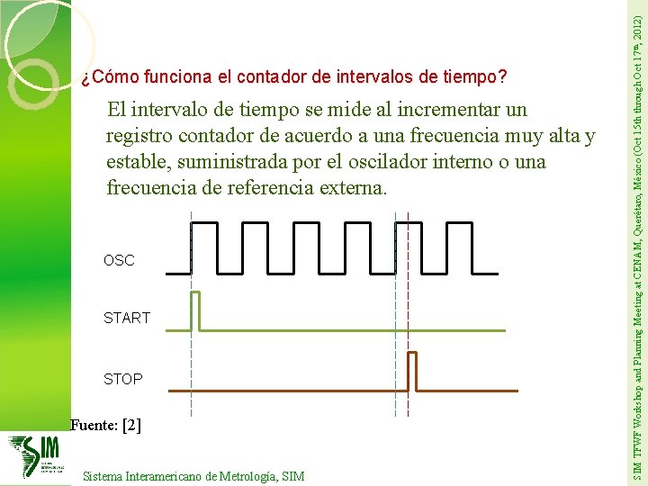 El intervalo de tiempo se mide al incrementar un registro contador de acuerdo a