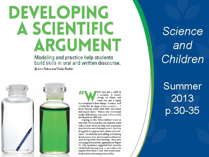 Science and Children Summer 2013 p. 30 -35 