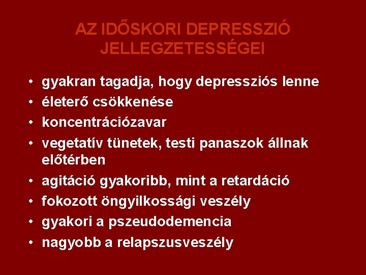 Depresszió tünetei és kezelése