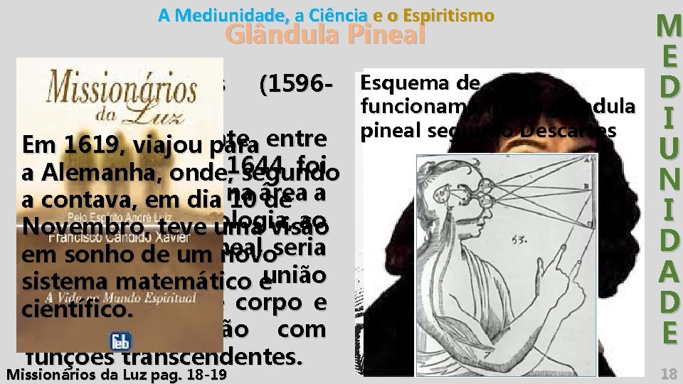 A Mediunidade, a Ciência e o Espiritismo Glândula Pineal René Descartes (15961650), mais precisamente