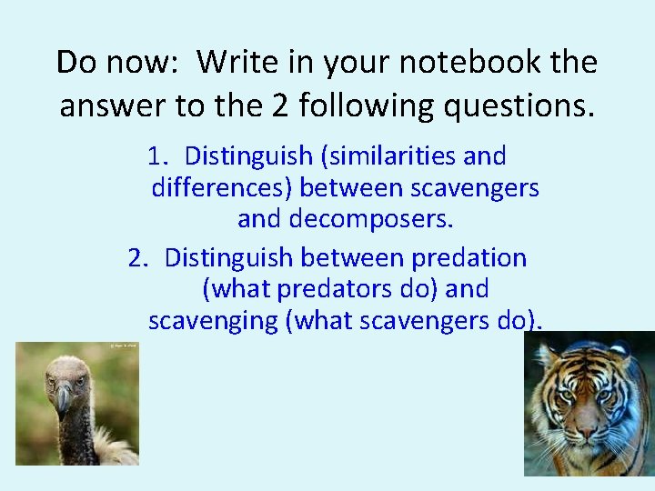 Do now: Write in your notebook the answer to the 2 following questions. 1.