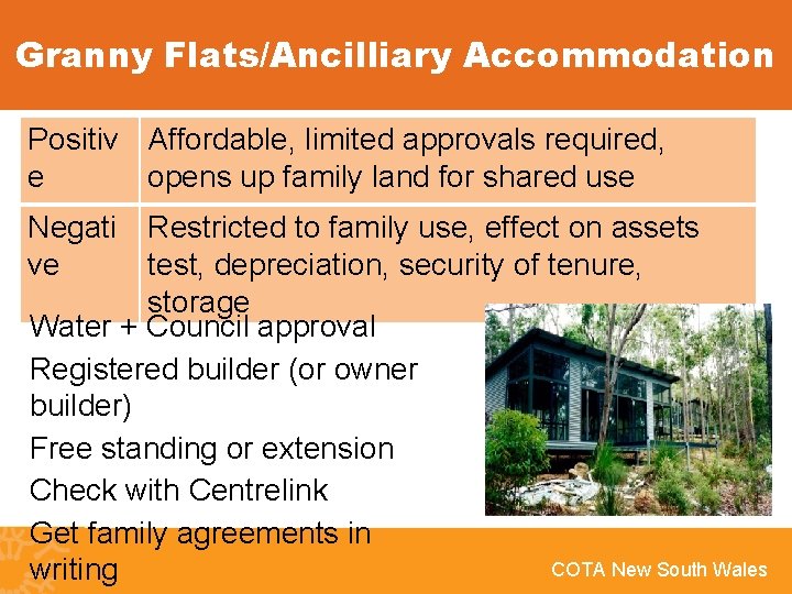 Granny Flats/Ancilliary Accommodation Positiv Affordable, limited approvals required, e opens up family land for