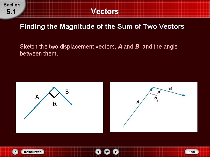 Section Vectors 5. 1 Finding the Magnitude of the Sum of Two Vectors Sketch