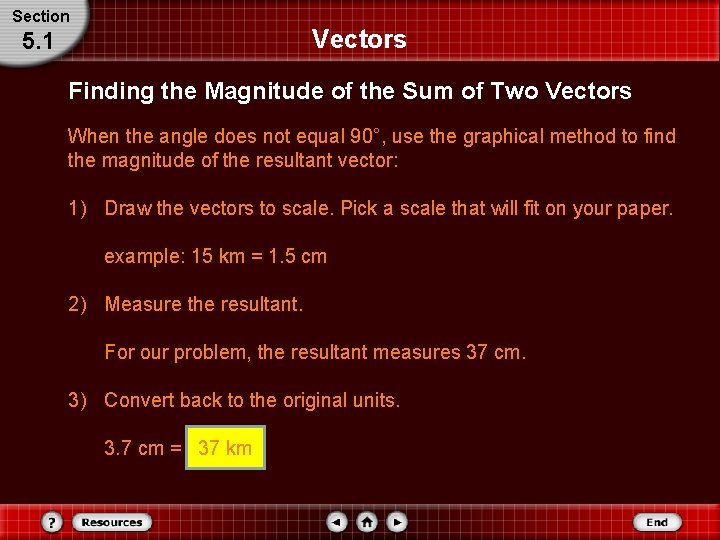 Section Vectors 5. 1 Finding the Magnitude of the Sum of Two Vectors When