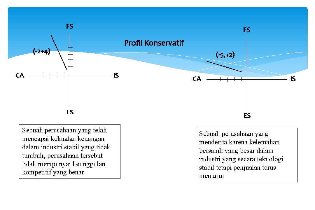 FS FS Profil Konservatif (-2+4) (-5, +2) CA IS ES Sebuah perusahaan yang telah