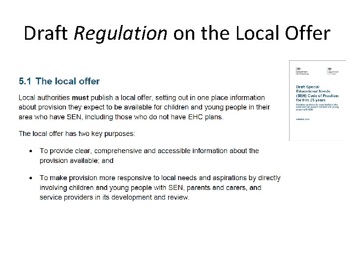 Draft Regulation on the Local Offer 