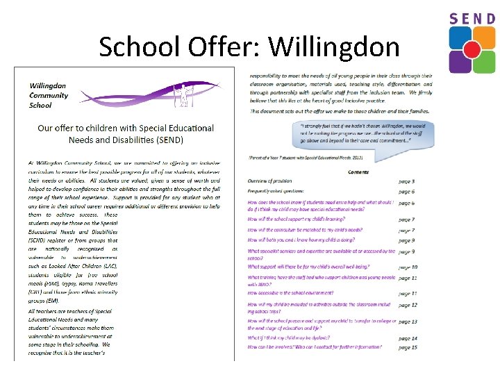 School Offer: Willingdon 