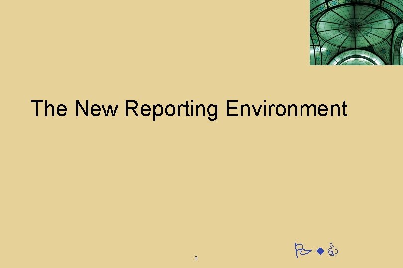 The New Reporting Environment 3 Pw. C The New Reporting Environment 3 Pw. C