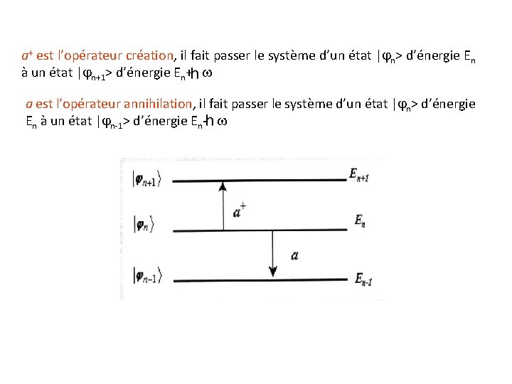 a+ est l’opérateur création, il fait passer le système d’un état |jn> d’énergie En