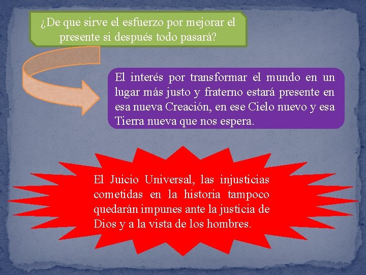 ¿De que sirve el esfuerzo por mejorar el presente si después todo pasará? El