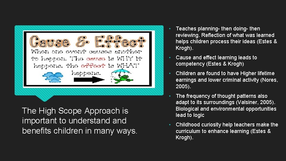  • Teaches planning- then doing- then reviewing. Reflection of what was learned helps