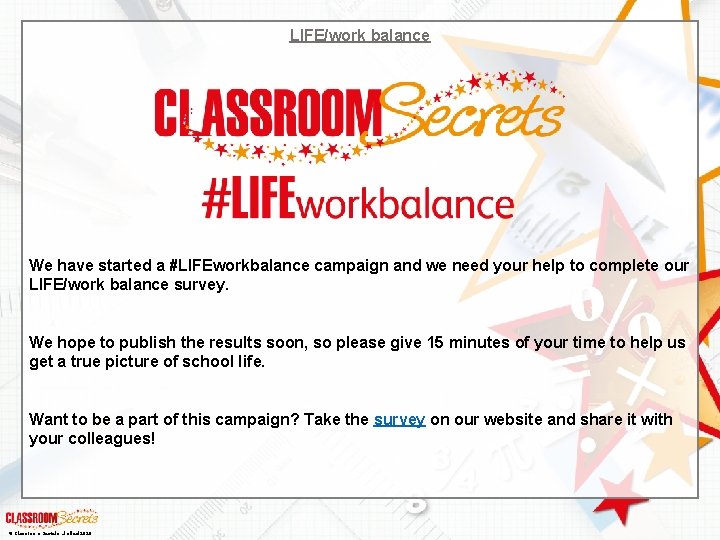 LIFE/work balance We have started a #LIFEworkbalance campaign and we need your help to