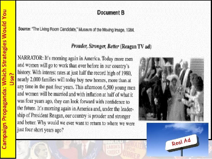 Campaign Propaganda: Which Strategies Would You Use? Real Ad 