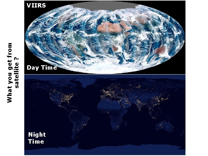 What you get from satellite ? VIIRS Day Time Night Time 