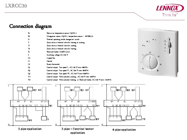 LXRCC 20 Connection diagram B 1 B 2 S 1 Y Y 1 Y