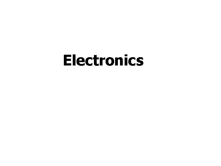 Electronics 