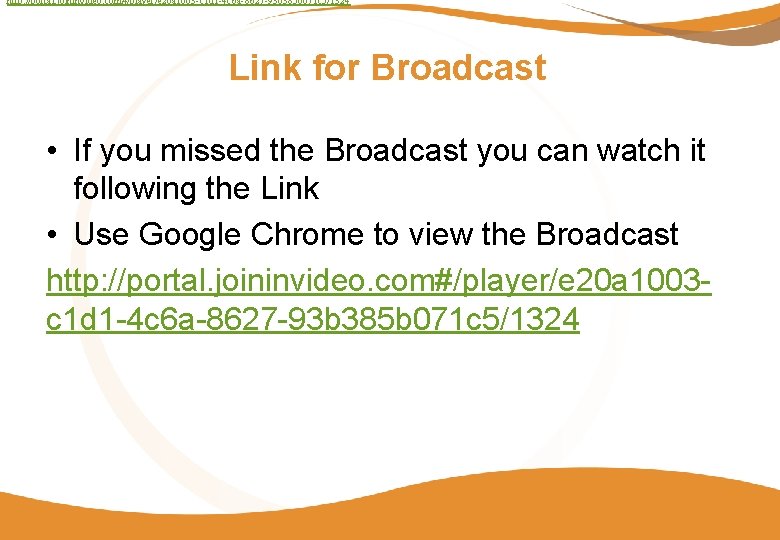 http: //portal. joininvideo. com#/player/e 20 a 1003 -c 1 d 1 -4 c 6