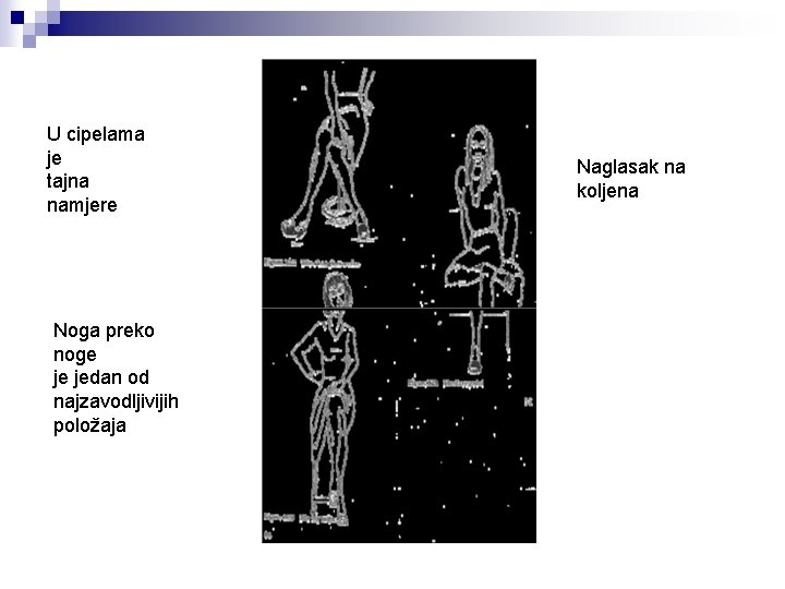 U cipelama je tajna namjere Noga preko noge je jedan od najzavodljivijih položaja Naglasak