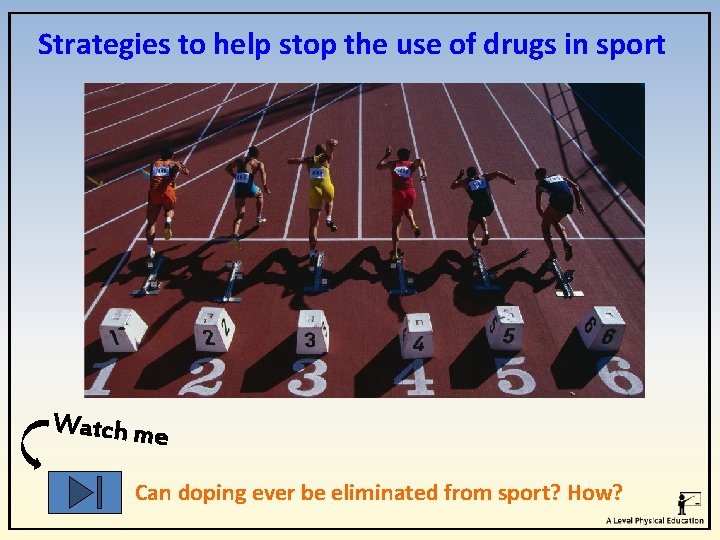 Strategies to help stop the use of drugs in sport Watch me Can doping