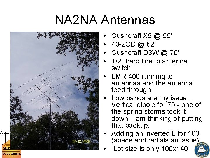 NA 2 NA Antennas • • Extreme MAKEOVER YCCC Edition • Cushcraft X 9