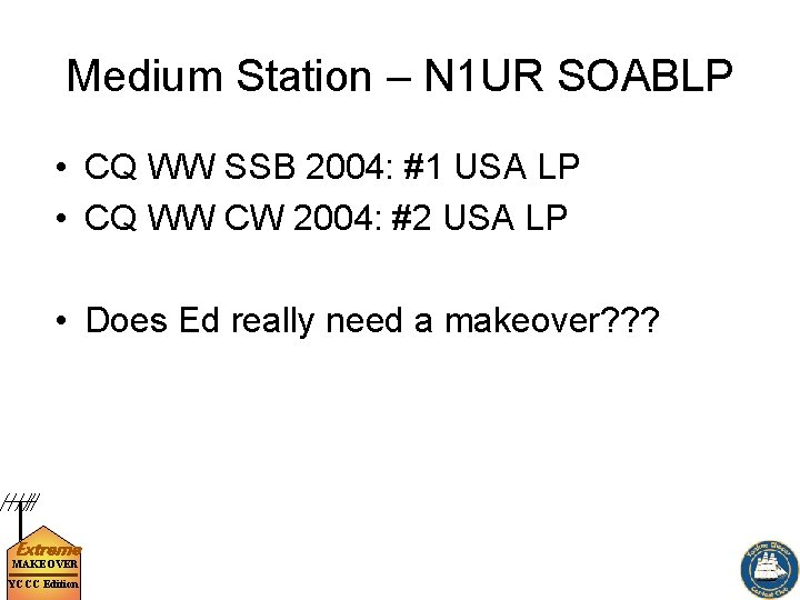 Medium Station – N 1 UR SOABLP • CQ WW SSB 2004: #1 USA