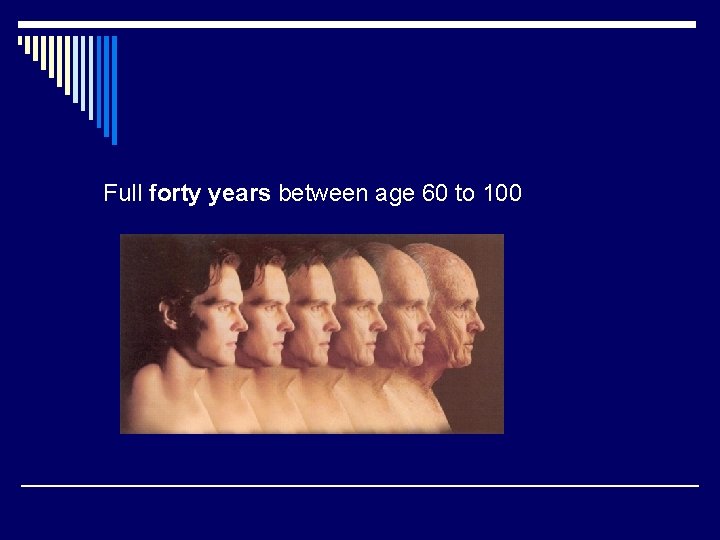 Full forty years between age 60 to 100 