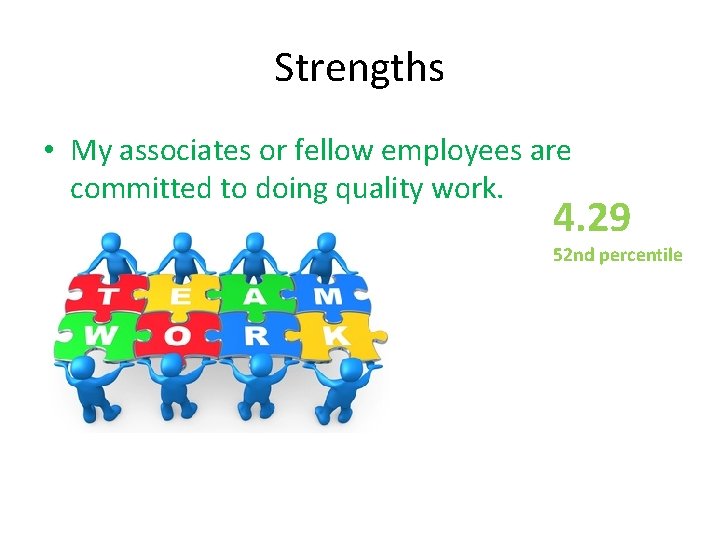 Strengths • My associates or fellow employees are committed to doing quality work. 4.