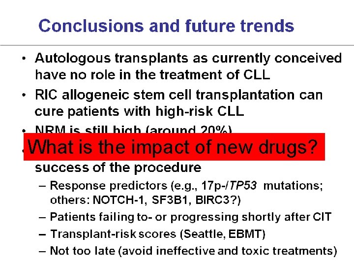 What is the impact of new drugs? 