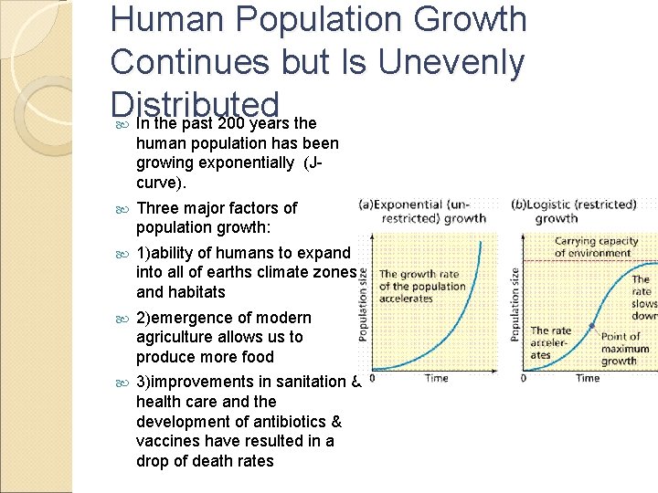 Human Population Growth Continues but Is Unevenly Distributed In the past 200 years the