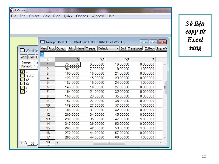 Số liệu copy từ Excel sang 12 