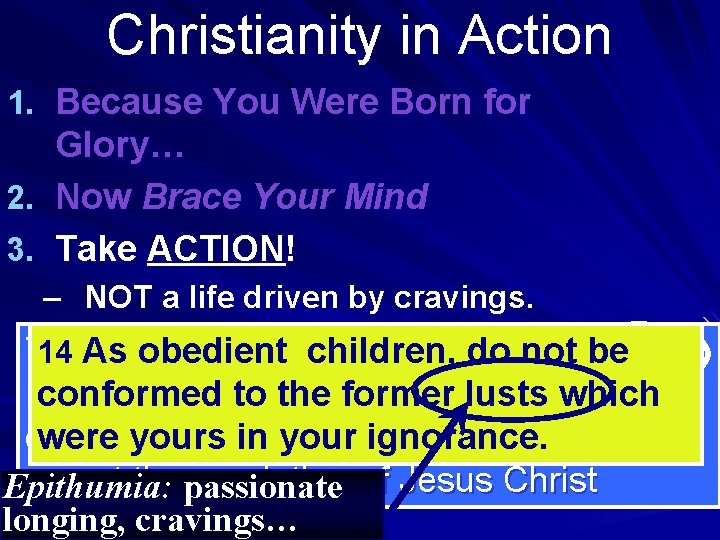 Christianity in Action 1. Because You Were Born for Glory… 2. Now Brace Your