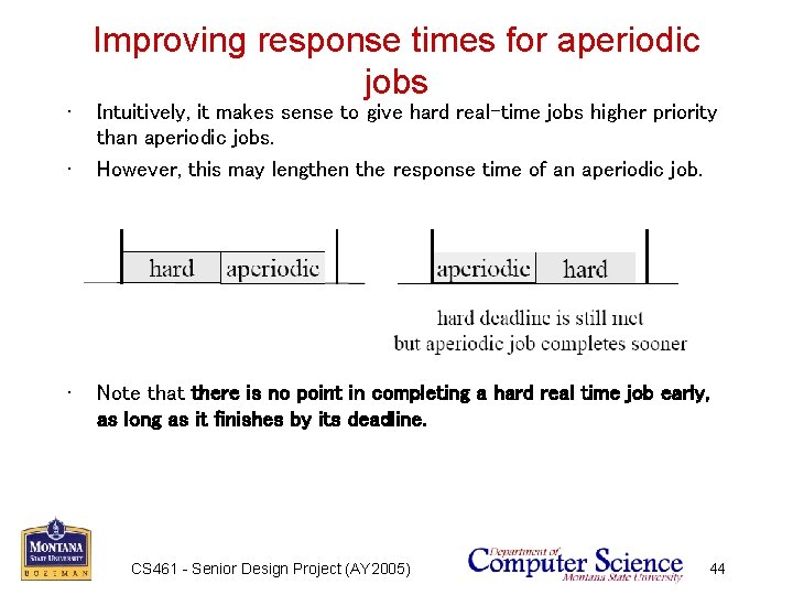  • • • Improving response times for aperiodic jobs Intuitively, it makes sense