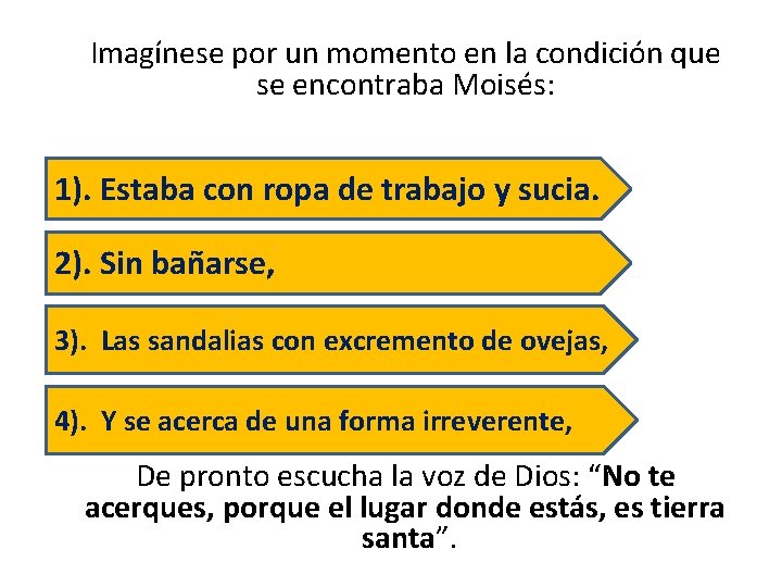  Imagínese por un momento en la condición que se encontraba Moisés: 1). Estaba