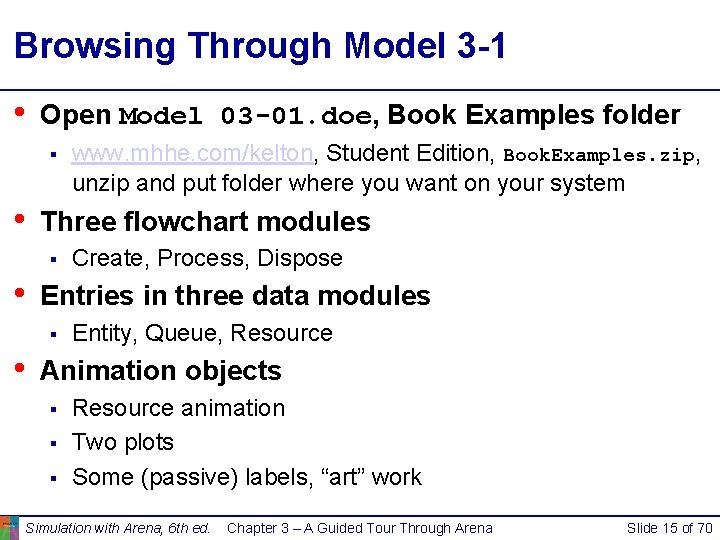 Browsing Through Model 3 -1 • Open Model 03 -01. doe, Book Examples folder Browsing Through Model 3 -1 • Open Model 03 -01. doe, Book Examples folder