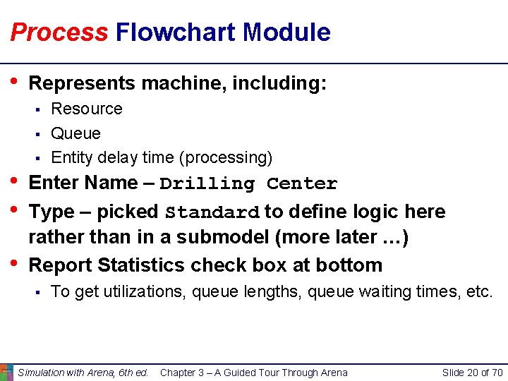 Process Flowchart Module • Represents machine, including: § § § • • • Resource Process Flowchart Module • Represents machine, including: § § § • • • Resource