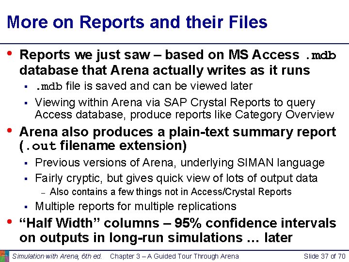 More on Reports and their Files • Reports we just saw – based on More on Reports and their Files • Reports we just saw – based on