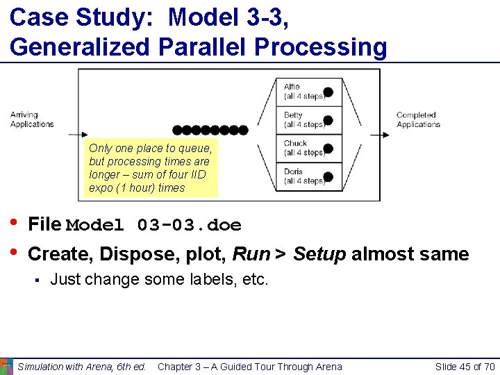 Case Study: Model 3 -3, Generalized Parallel Processing Only one place to queue, but Case Study: Model 3 -3, Generalized Parallel Processing Only one place to queue, but