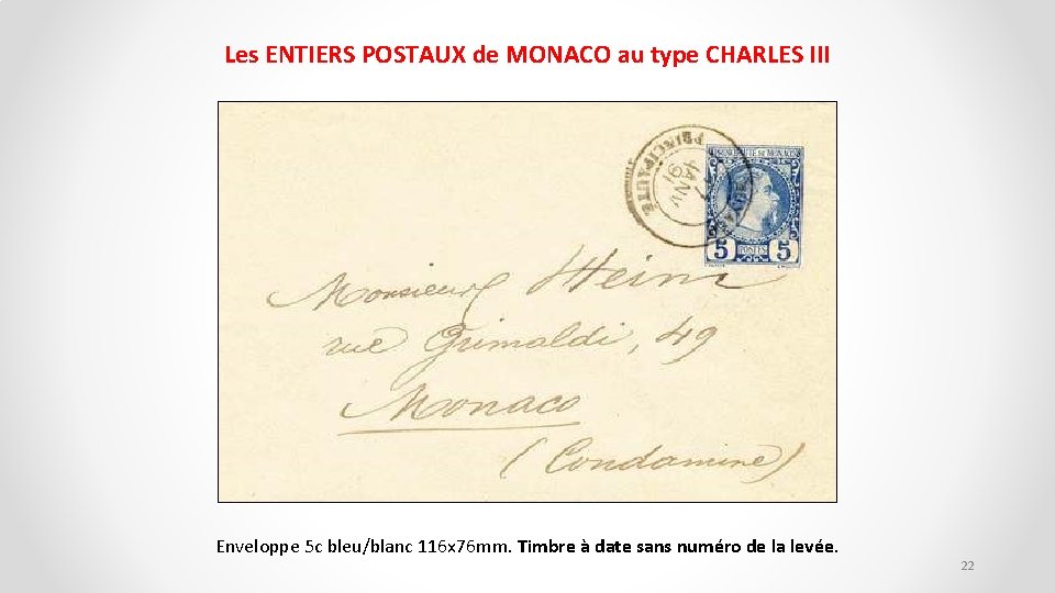 Entiers Postaux - MONACO (Pté) Timbre de France n°1422 obl Rallye