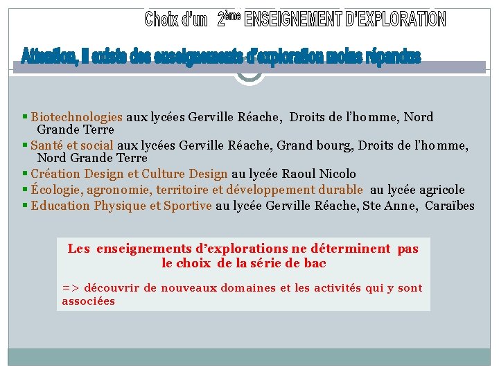  Biotechnologies aux lycées Gerville Réache, Droits de l’homme, Nord Grande Terre Santé et