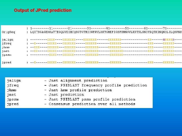 Output of JPred prediction 