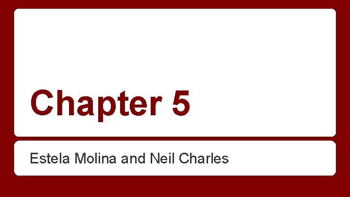 Chapter 5 Estela Molina and Neil Charles Chapter 5 Estela Molina and Neil Charles