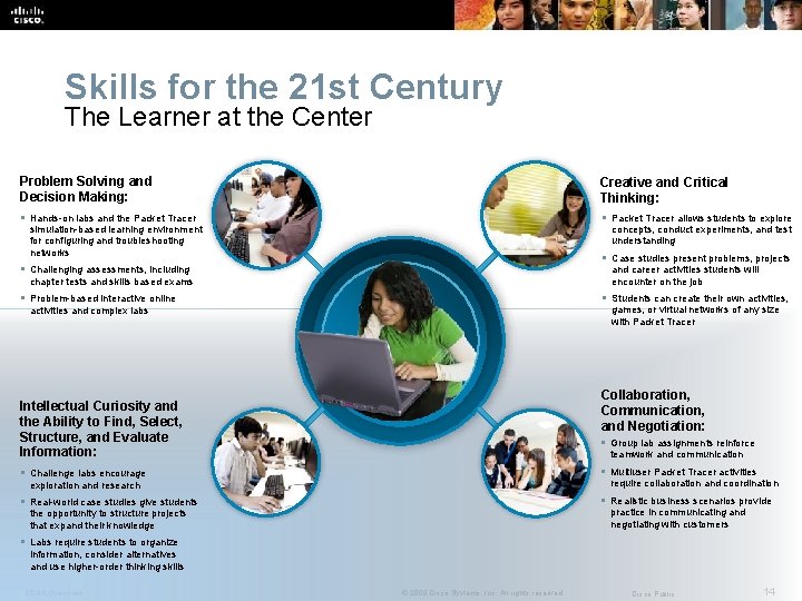 Skills for the 21 st Century The Learner at the Center Problem Solving and