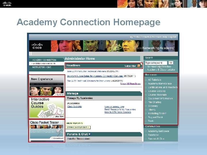 Academy Connection Homepage CCNA Overview © 2009 Cisco Systems, Inc. All rights reserved. Cisco