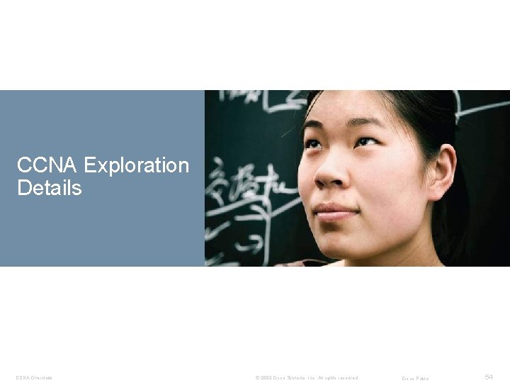 CCNA Exploration Details CCNA Overview © 2009 Cisco Systems, Inc. All rights reserved. Cisco