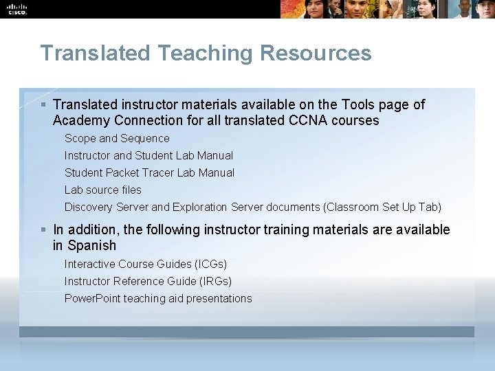 Translated Teaching Resources § Translated instructor materials available on the Tools page of Academy