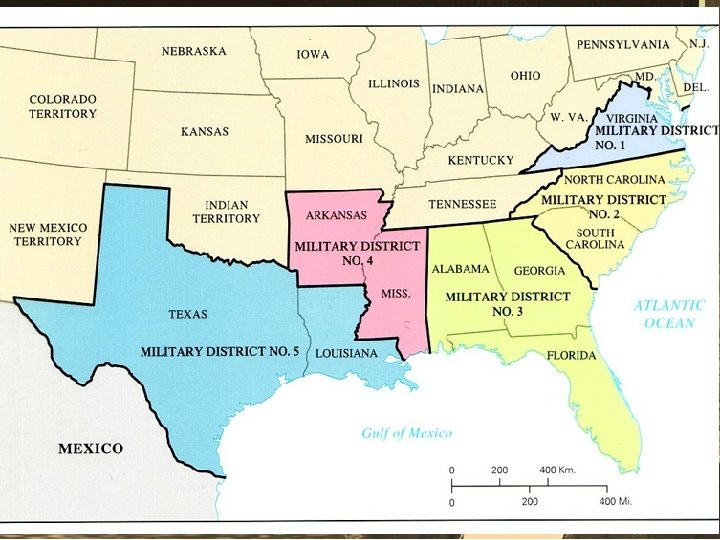 Military Reconstruction • Johnson’s reconstruction was not popular – Southern governments had made the