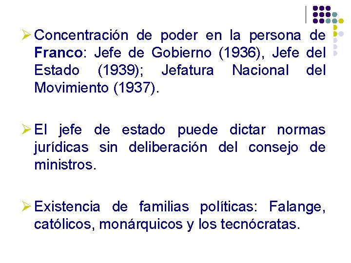 Ø Concentración de poder en la persona de Franco: Jefe de Gobierno (1936), Jefe Ø Concentración de poder en la persona de Franco: Jefe de Gobierno (1936), Jefe