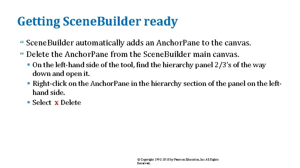 Getting Scene. Builder ready Scene. Builder automatically adds an Anchor. Pane to the canvas.